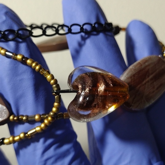 Women's Colorful Beads Black Chain Layered Necklace w/ Matching Earrings, 22+2" - Picture 5 of 6